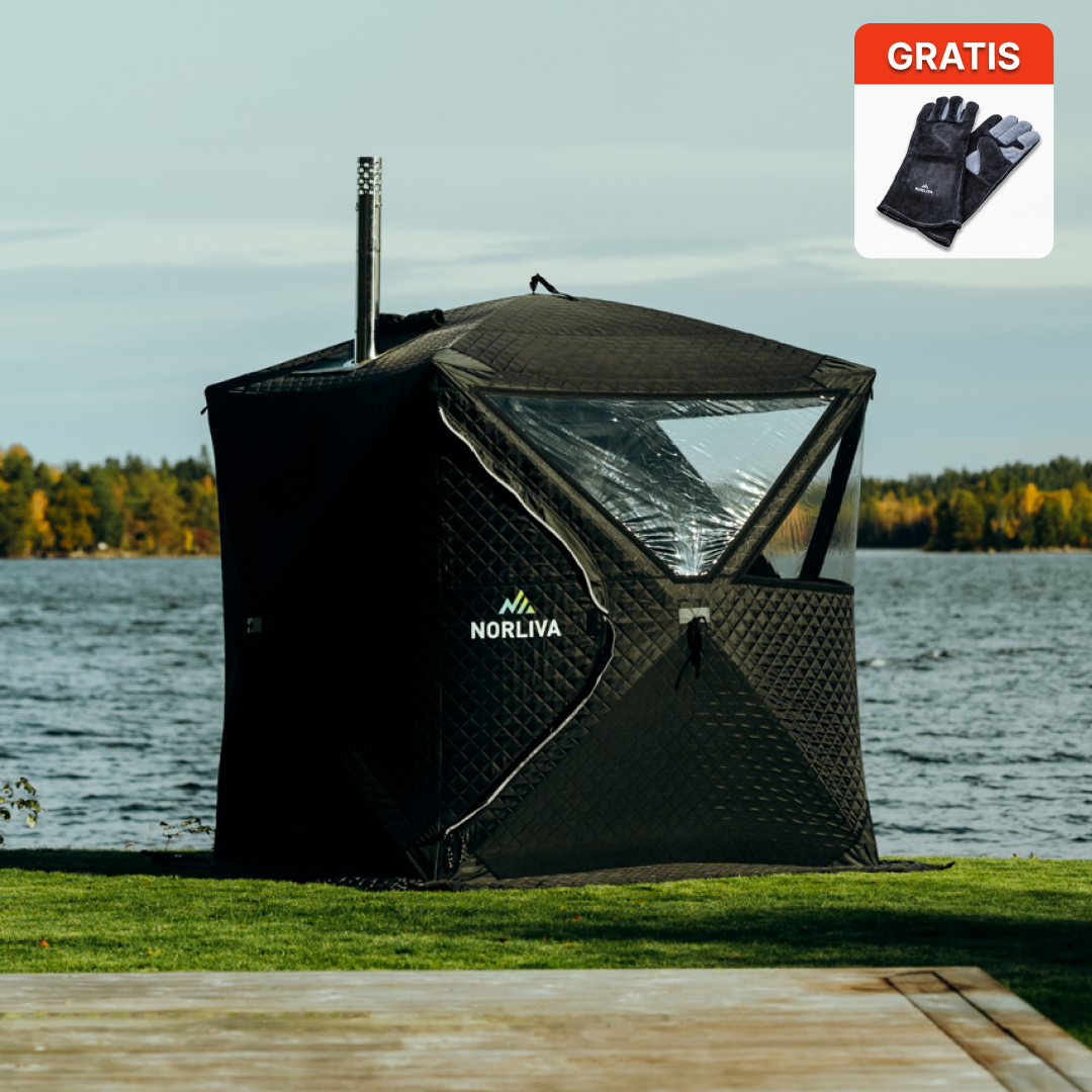 Mobile sauna tent Isen with sauna stove