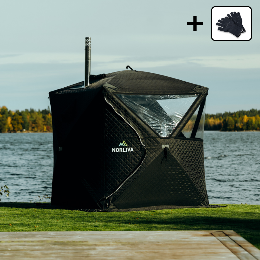 Mobile sauna tent Isen 2.0 with sauna stove