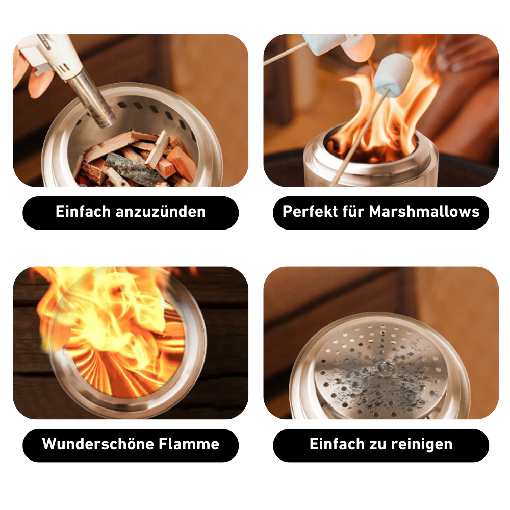 Smokeless tabletop fire Lulea