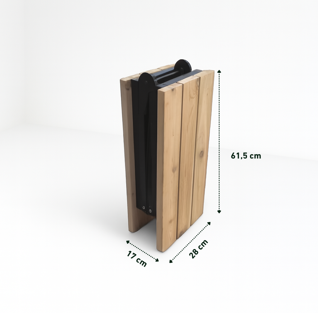 Folding sauna bench made of cedar wood