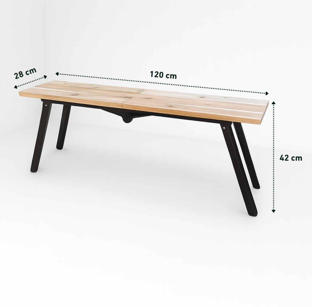 Folding sauna bench made of cedar wood