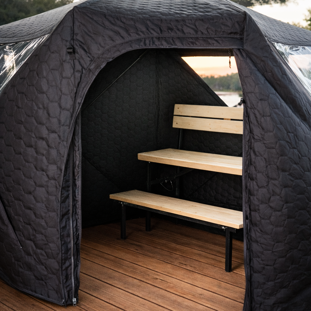 Two-Tier Sauna Bench, Foldable