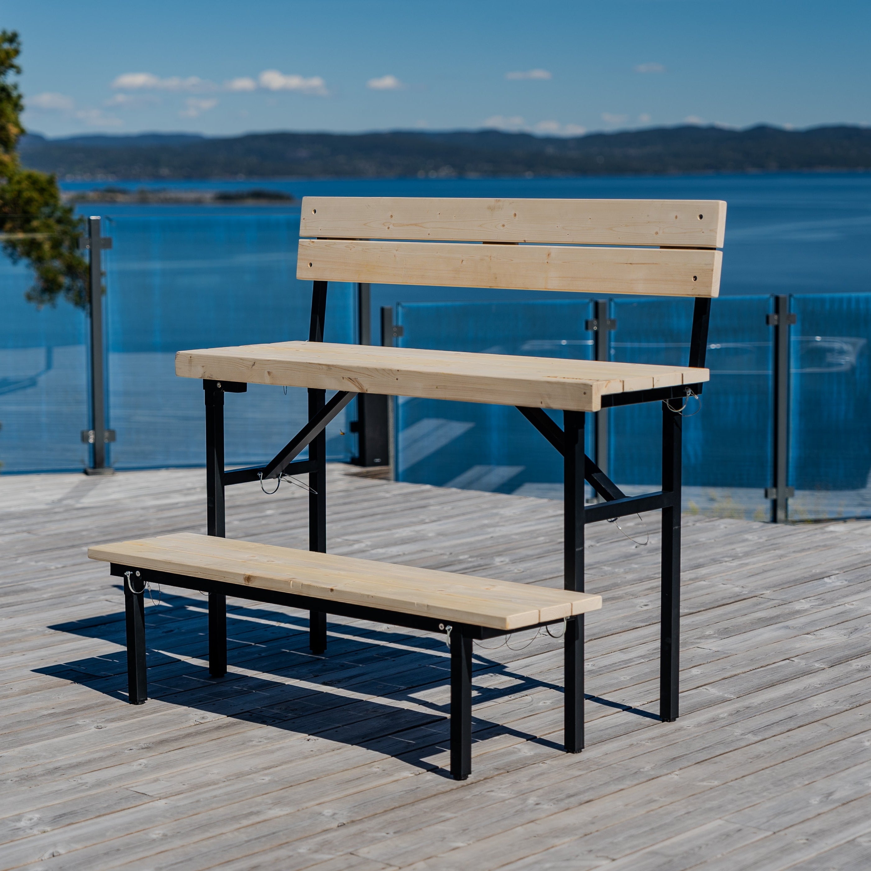 Two-Tier Sauna Bench, Foldable