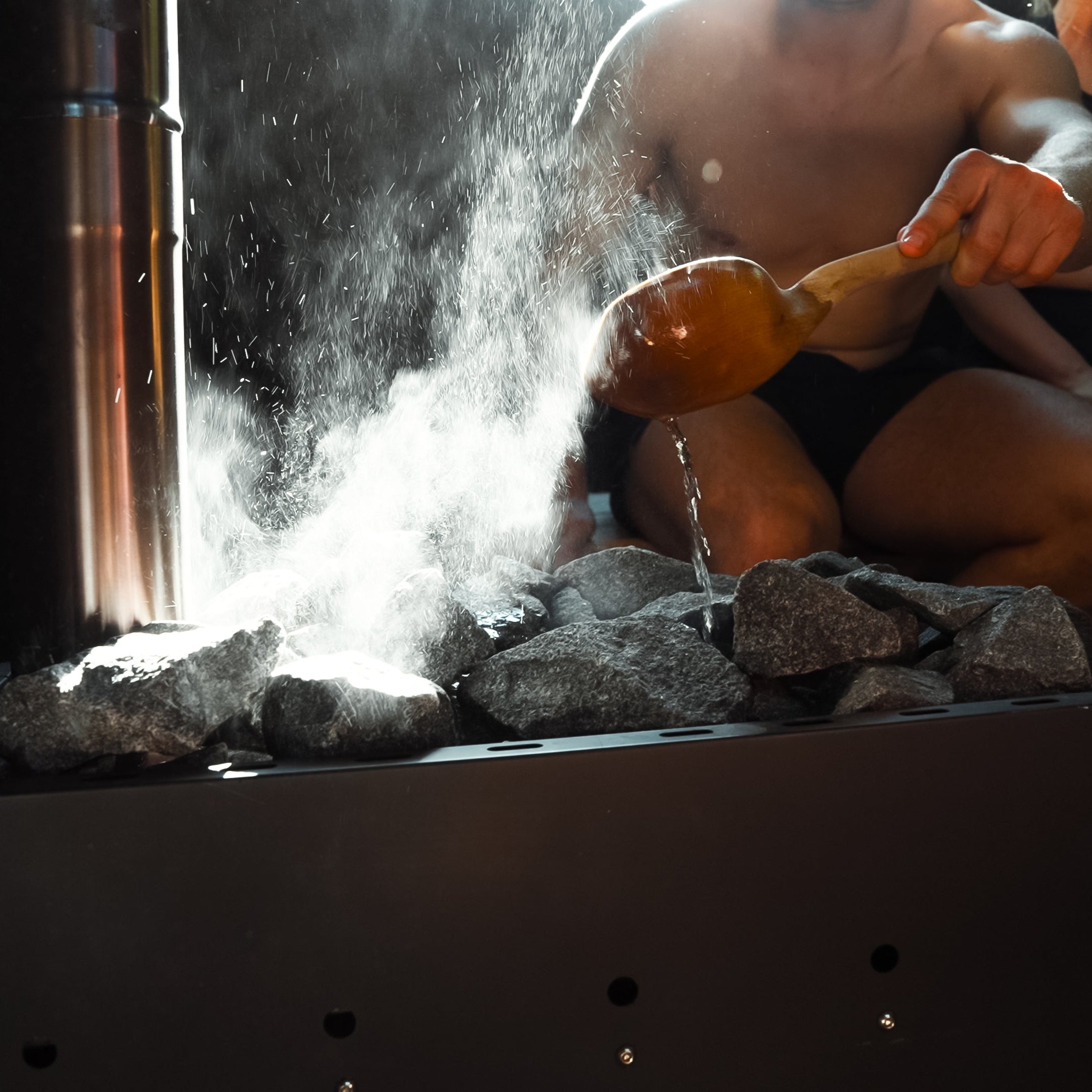 Mobile Fjorden sauna tent with sauna heater
