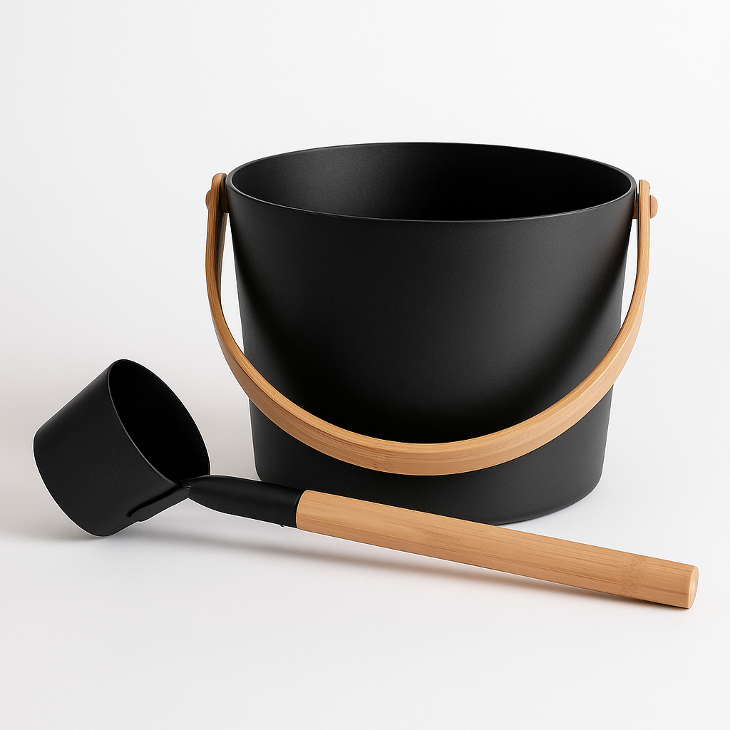 Sauna bucket and ladle